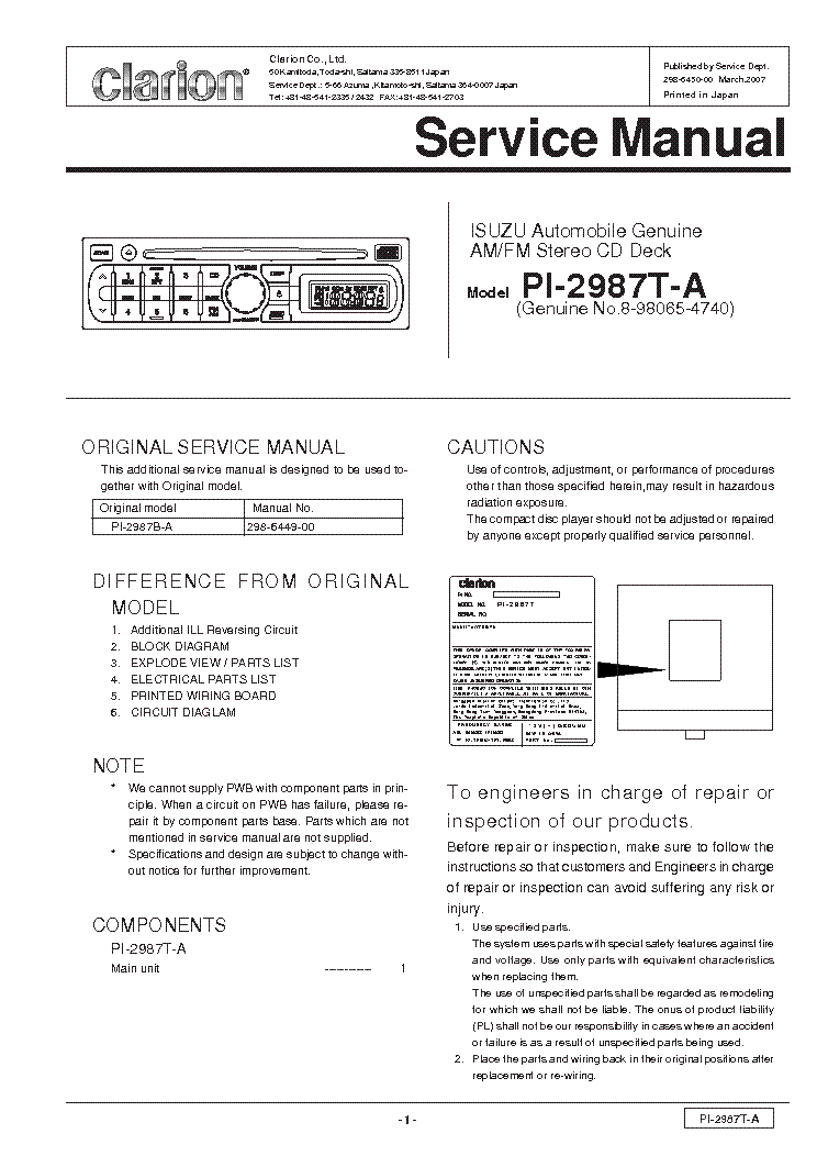 clarion cx609 wiring diagram