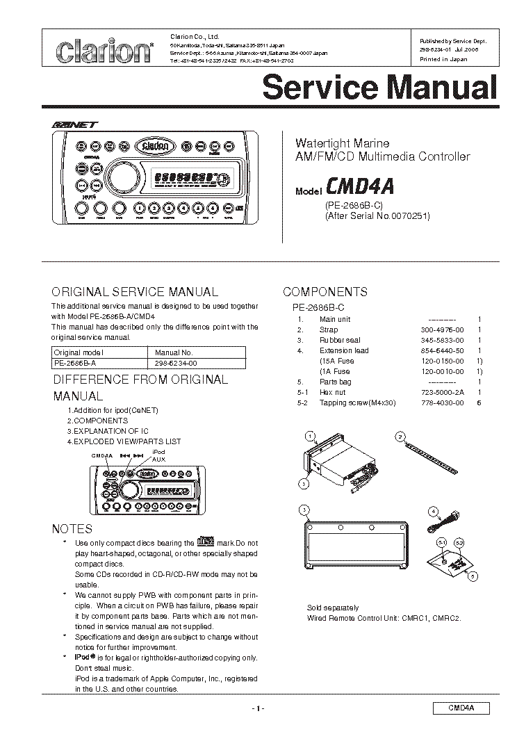 clarion cx609 wiring diagram