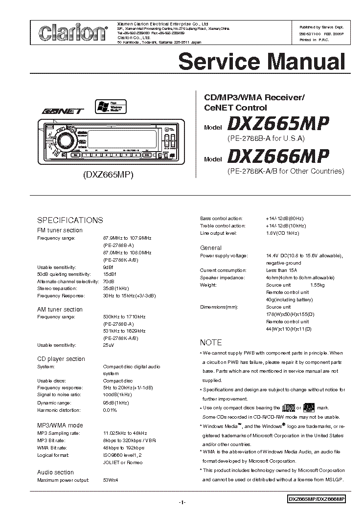 Clarion Dxz655mp Wiring Diagram