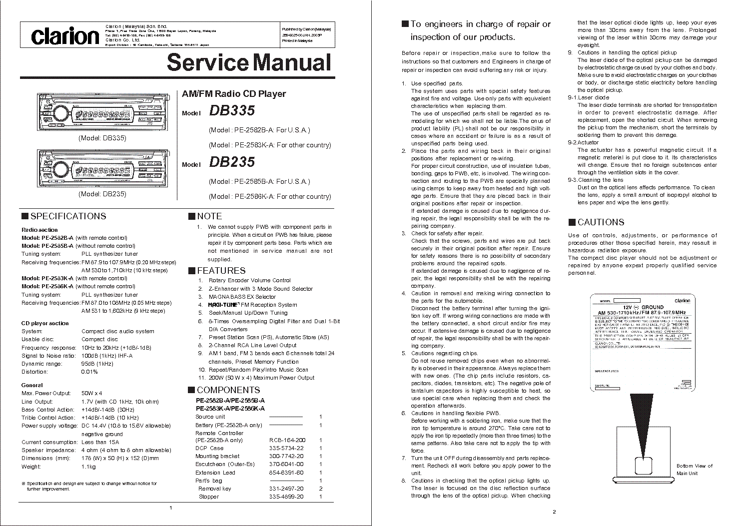 clarion dxz845mc wiring diagram