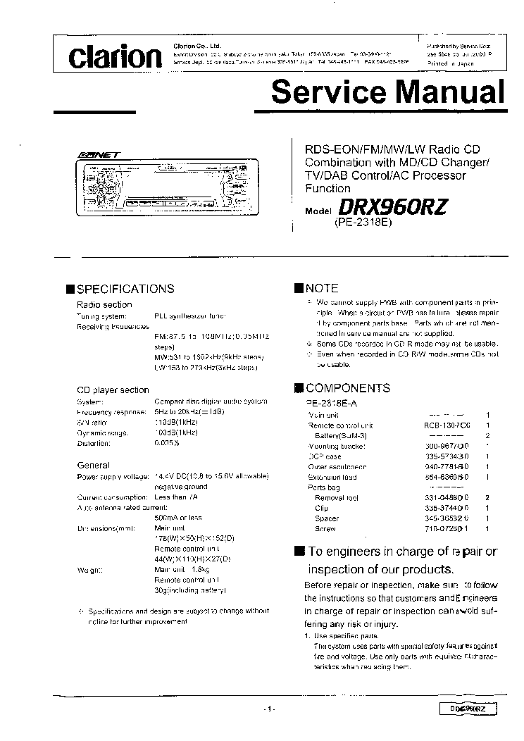 clarion dxz845mc wiring diagram