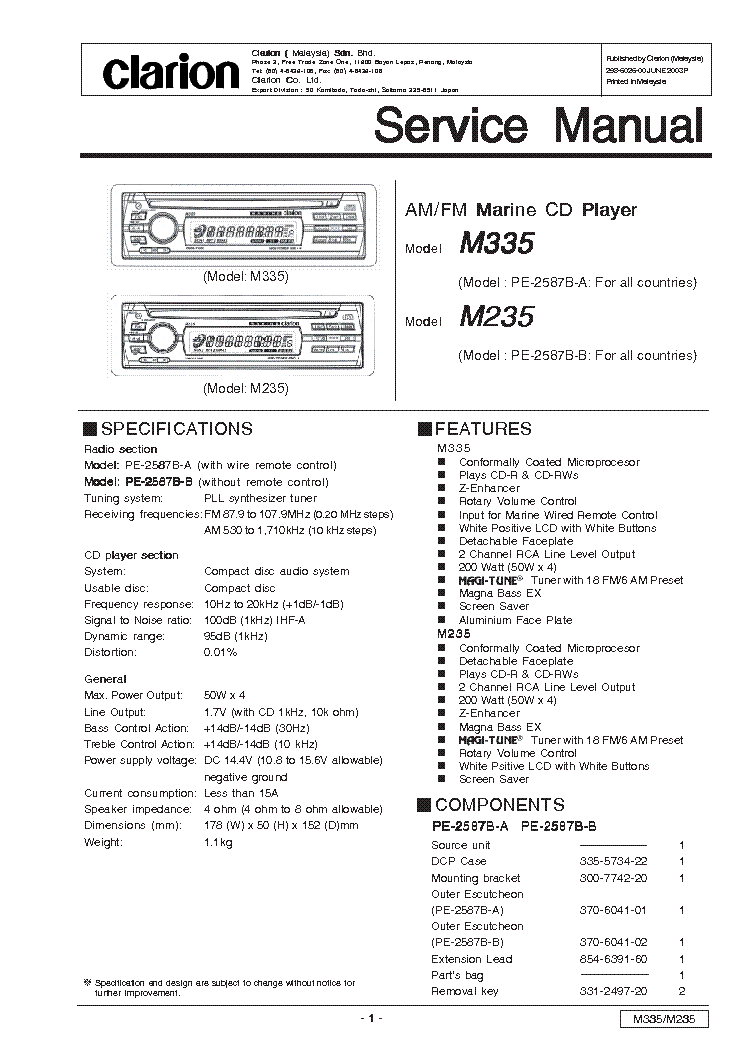 clarion m475 wiring diagram