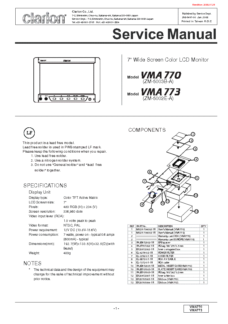 clarion vrx765vd wiring diagram