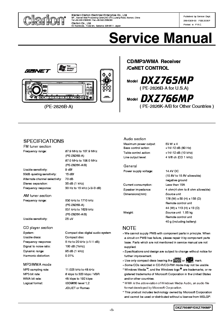 Clarion Vz409 Wiring Diagram