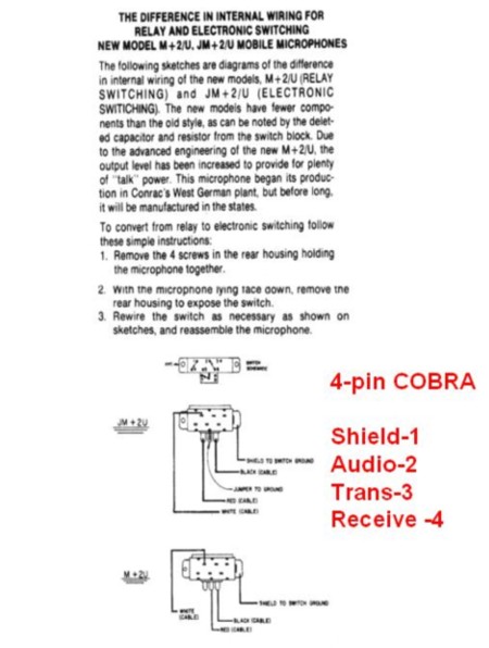 cobra 4 pin mic wiring
