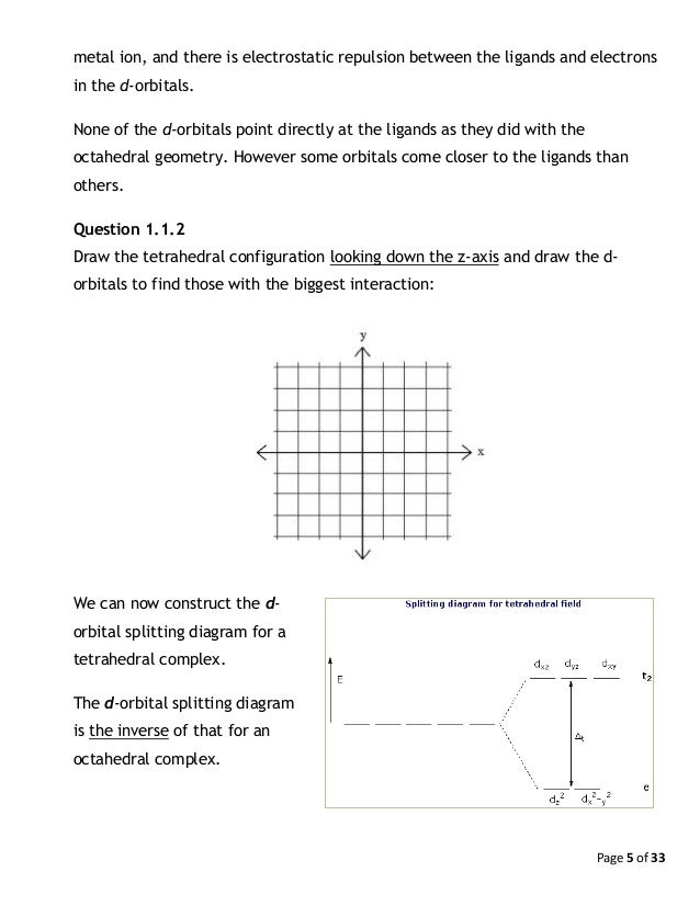 construct the octahedral crystal-field splitting diagram for the metal in each species. construct the octahedral crystal-field splitting diagram for the metal in each species.