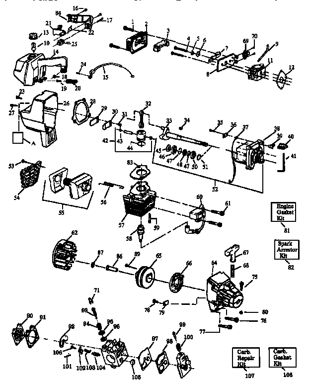 craftsman 32cc weedwacker carburetor diagram