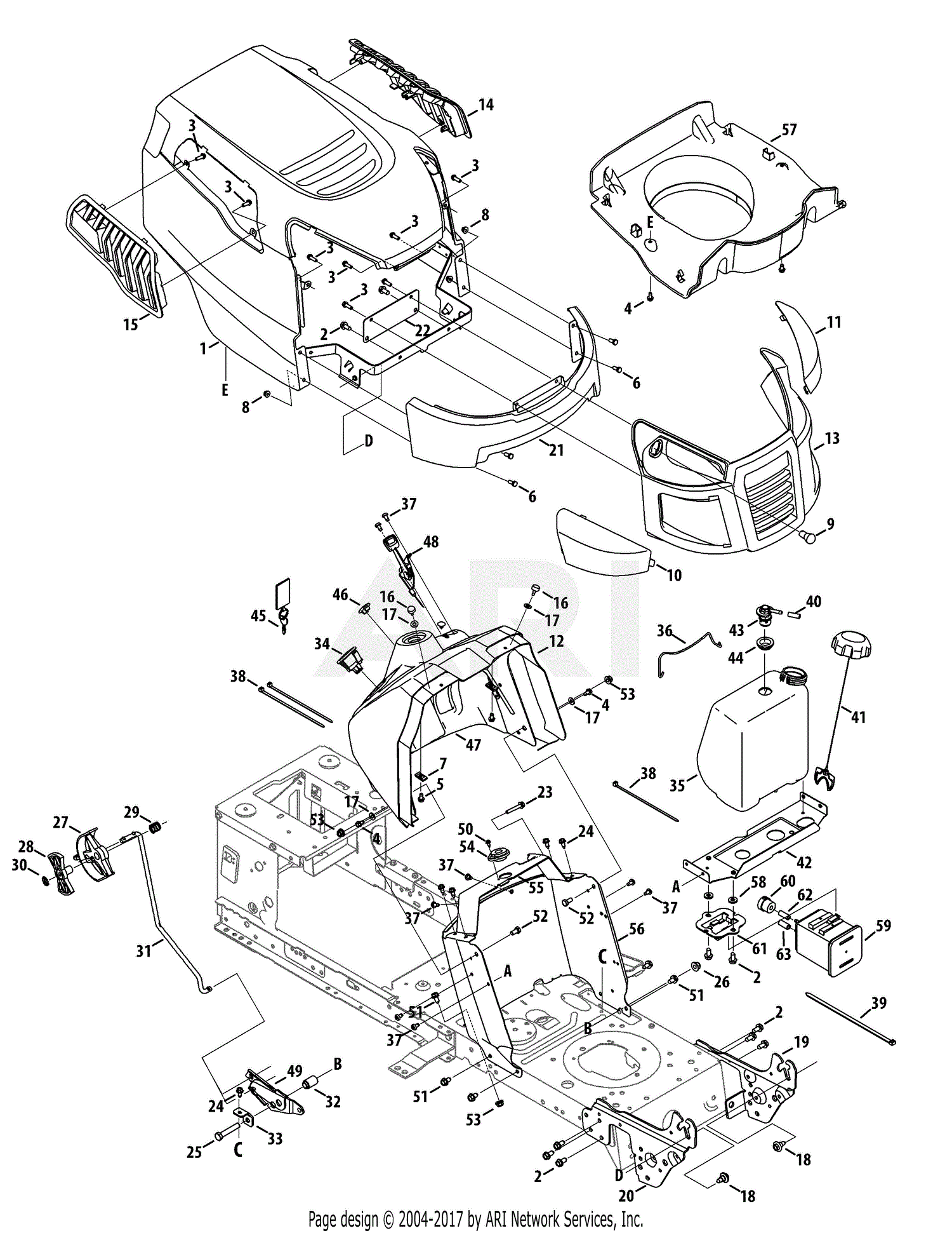 craftsman gt5000 48 deck belt diagram