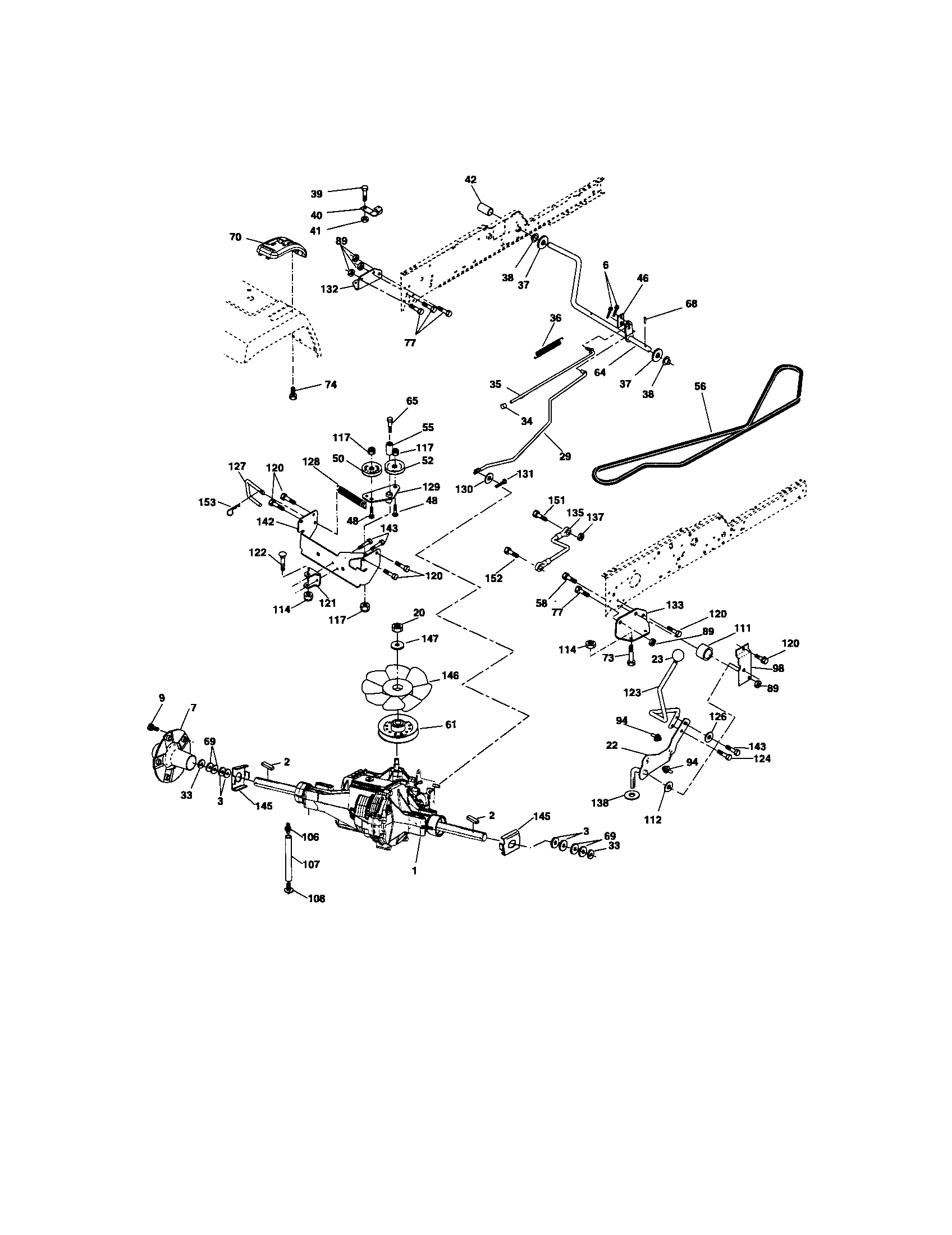 craftsman gt5000 drive belt diagram