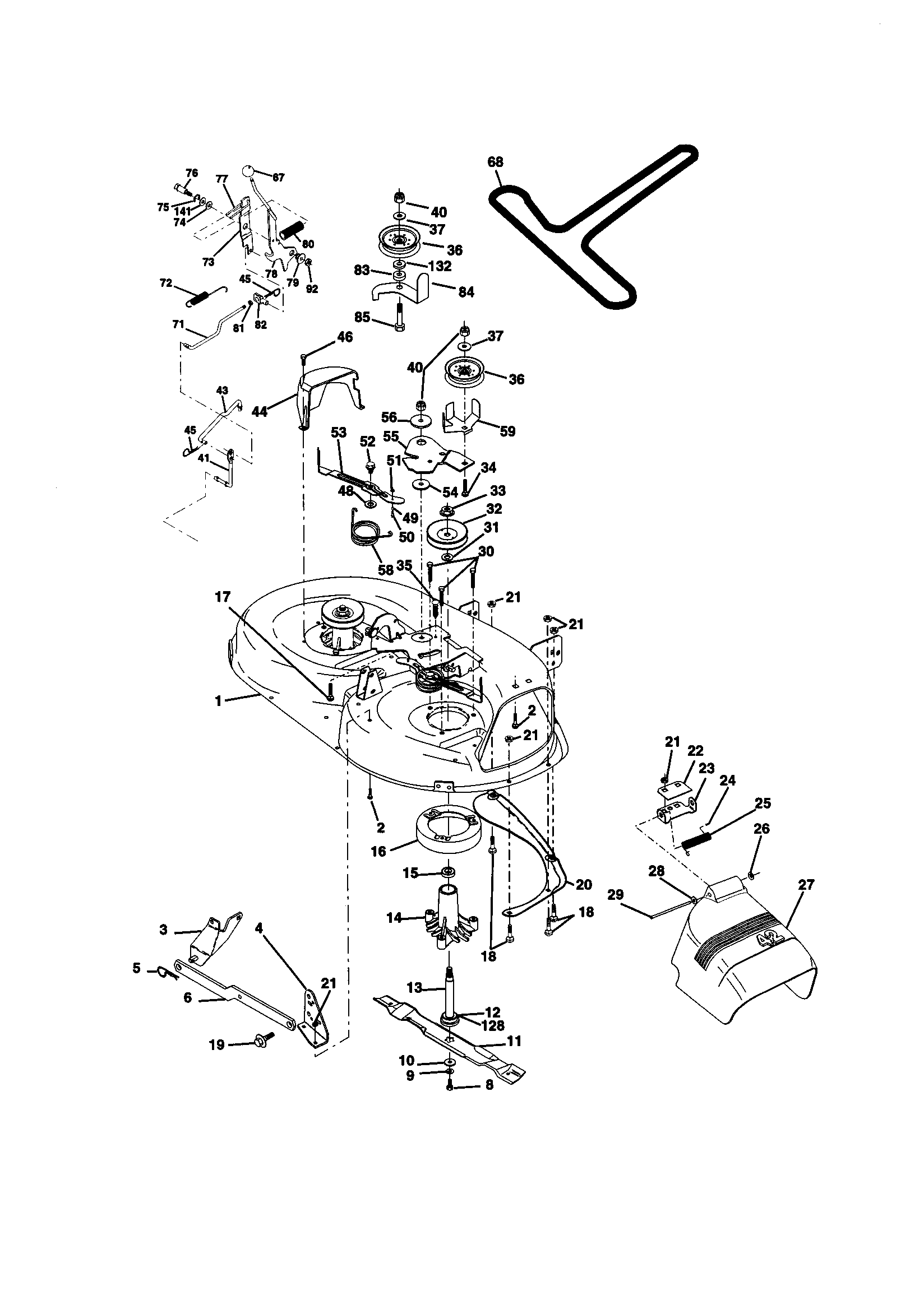 craftsman gt6000 belt diagram