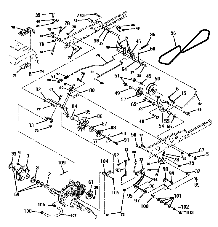 craftsman gt6000 parts diagram