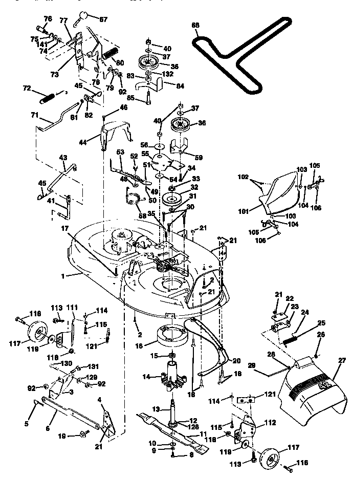 craftsman lt1000 deck wiring diagram