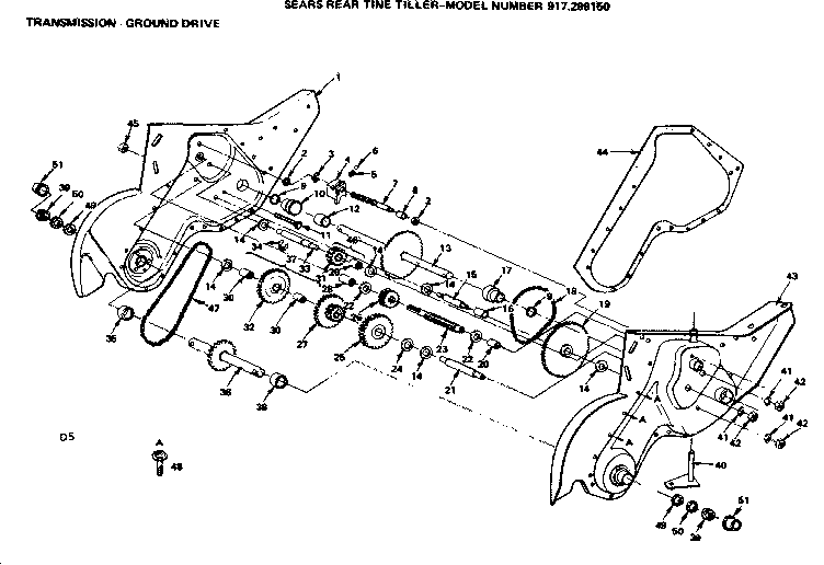 craftsman rear tine tiller parts diagram