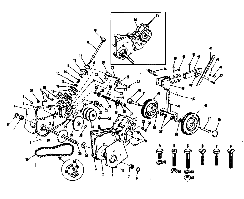 craftsman rear tine tiller parts diagram