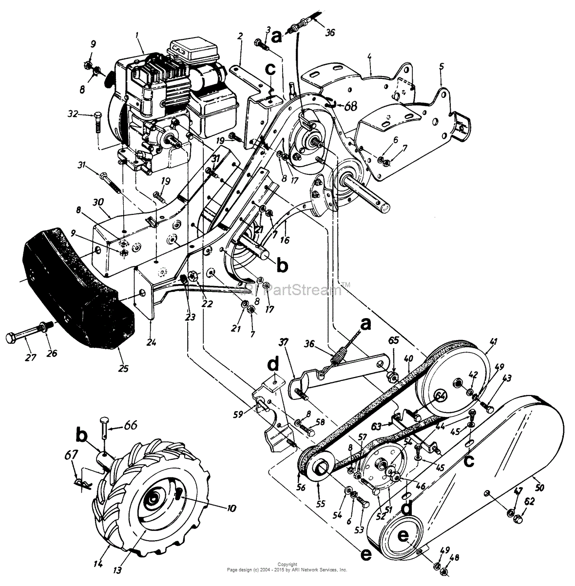 craftsman rototiller parts diagram