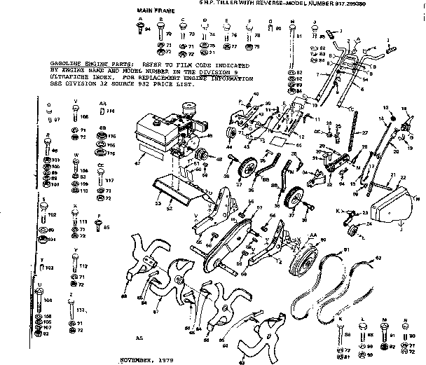 craftsman rototiller parts diagram