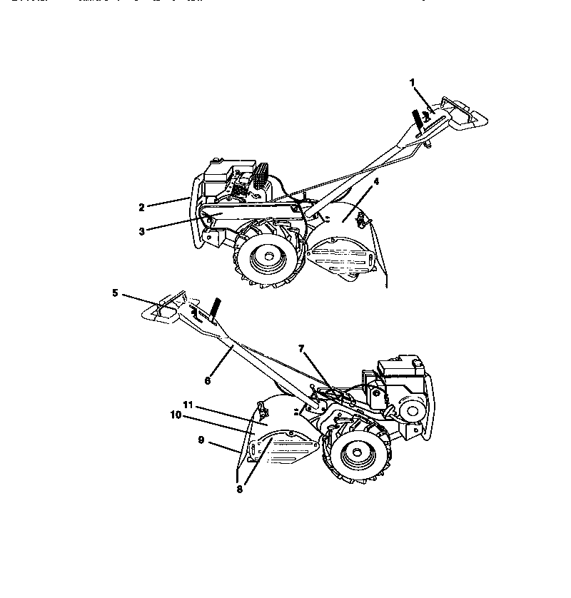 craftsman rototiller parts diagram