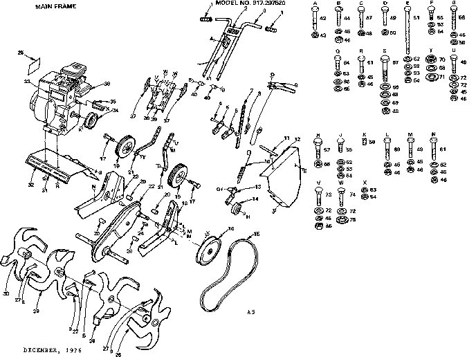 craftsman rototiller parts diagram