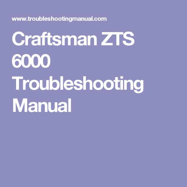 craftsman zts 6000 wiring diagram