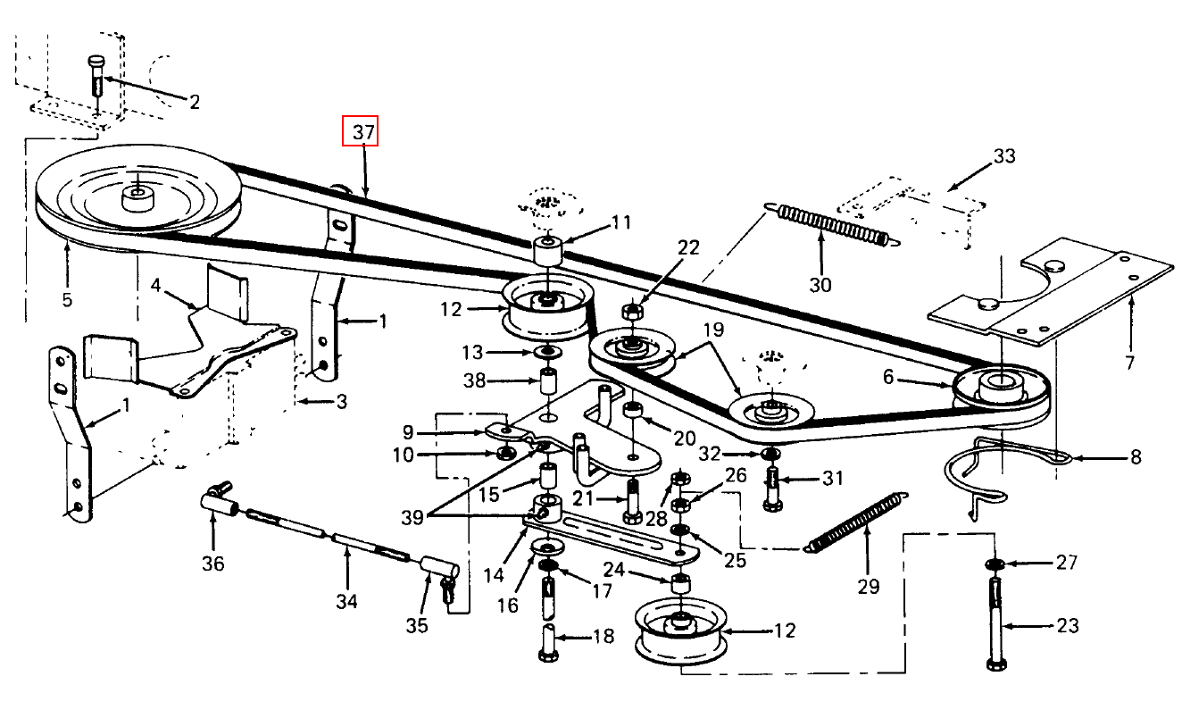 cub cadet 2166 belt diagram