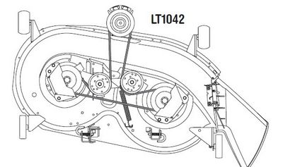 cub cadet lt1040 drive belt diagram