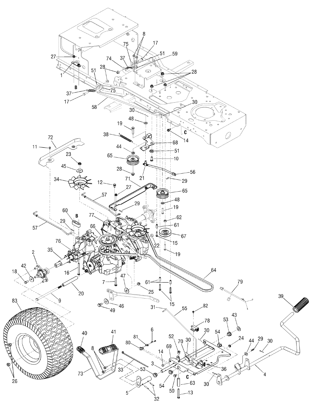 cub cadet lt1045 belt diagram