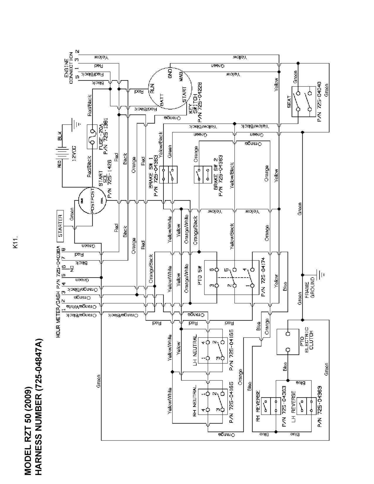 cub cadet rzt 50 wiring diagram