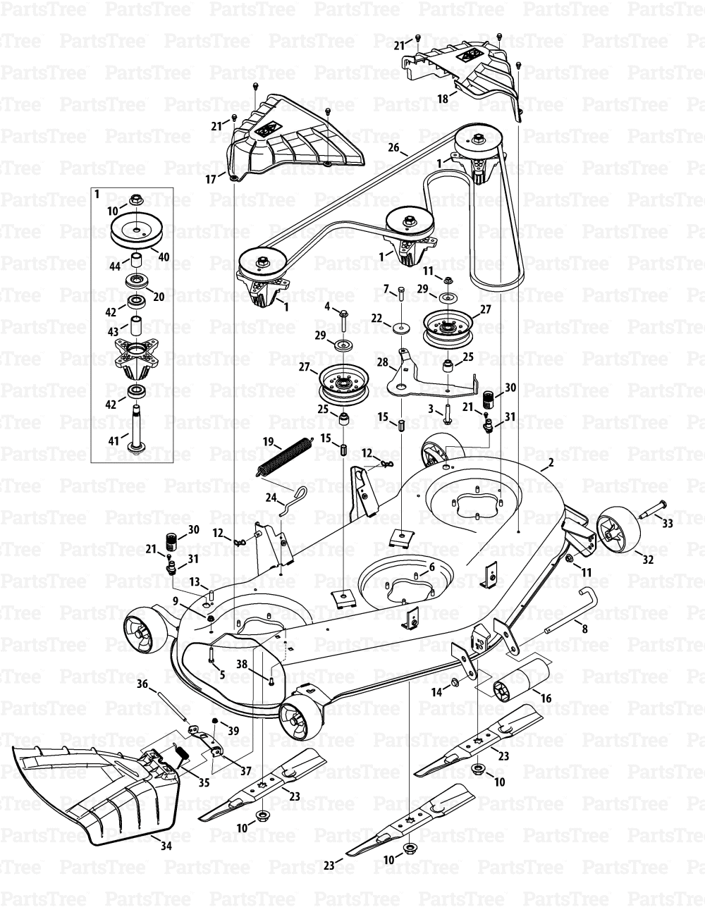 cub cadet sltx 1054 deck belt diagram