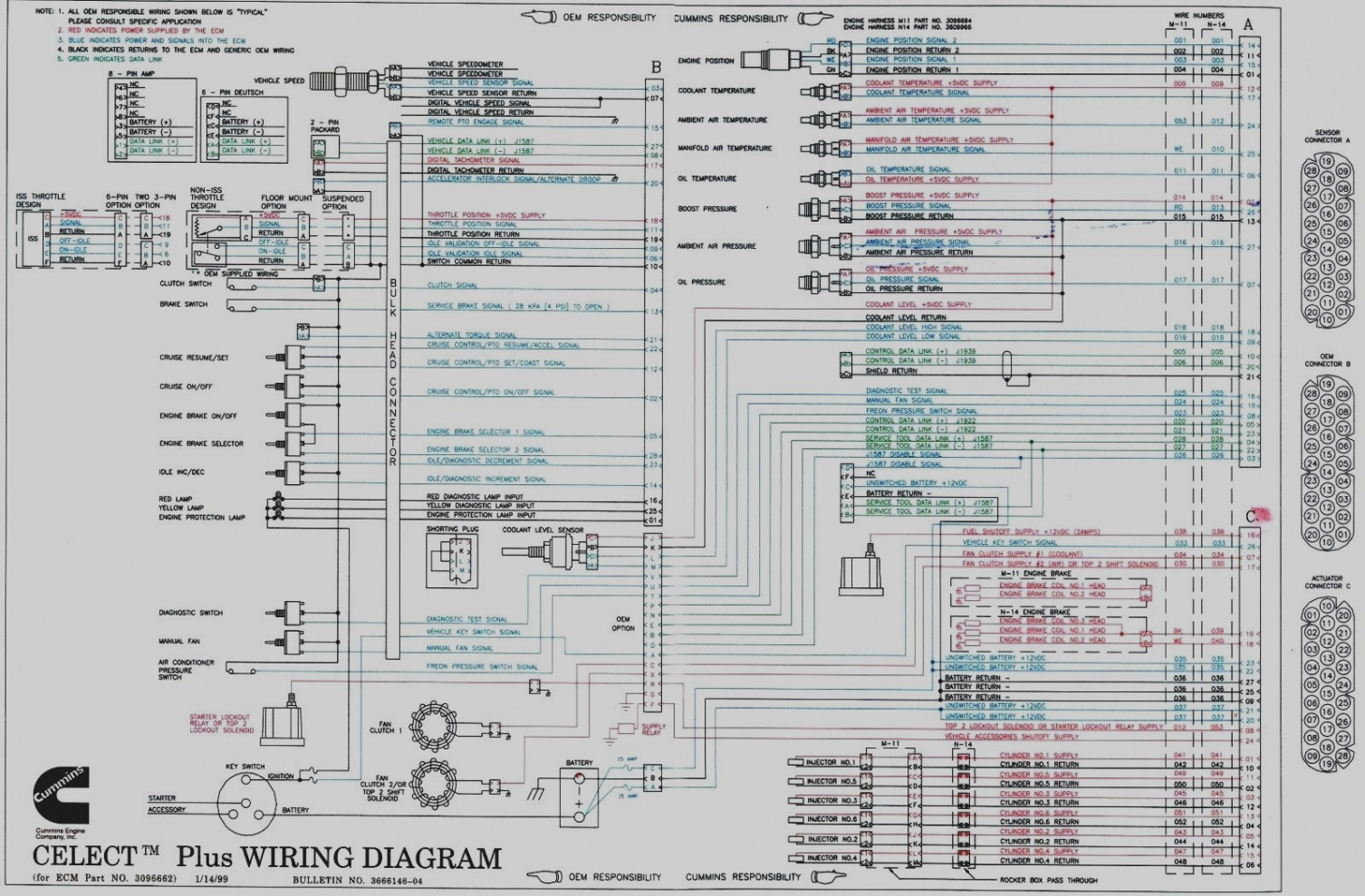 cummins n14 celect wiring diagram