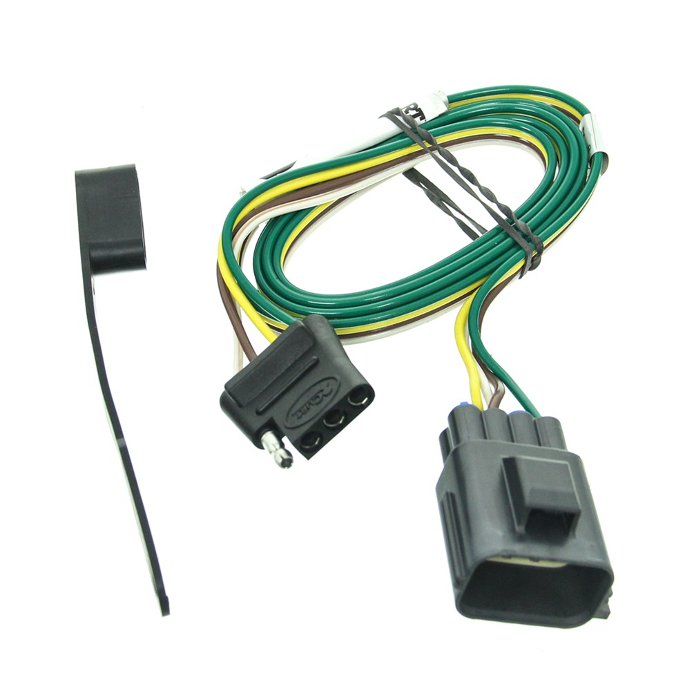 curt t-connector vehicle wiring harness with 4-pole flat trailer connector