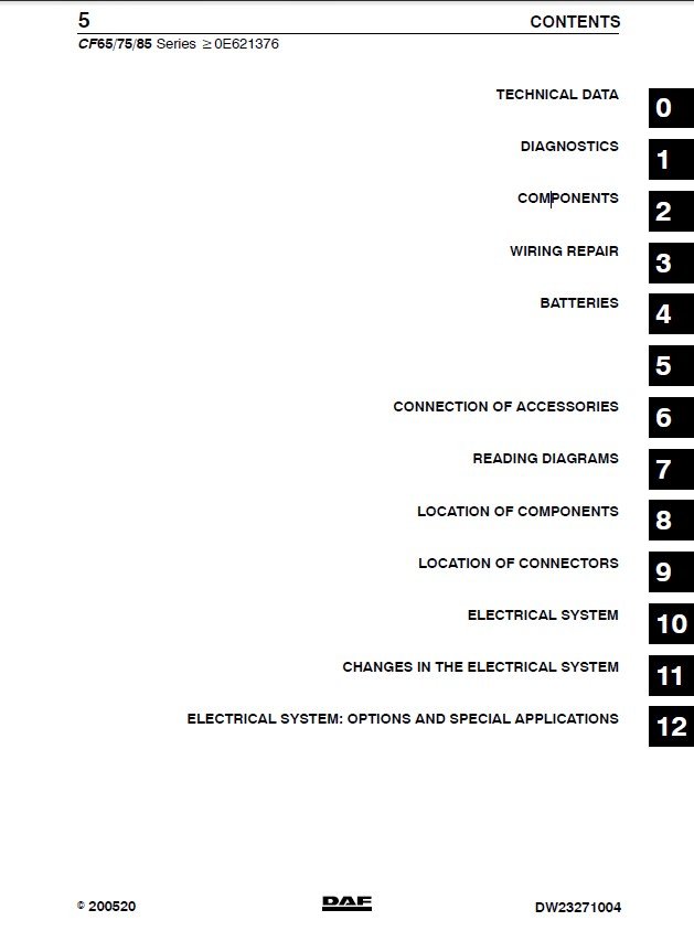 daf cf 75 wiring diagram