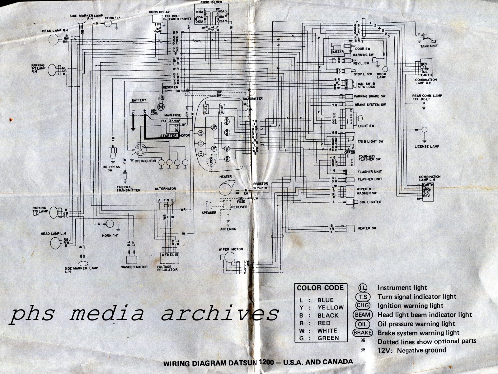 datsun 1200 wiring diagram