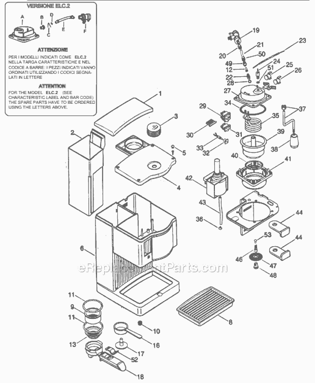 delonghi magnifica parts diagram