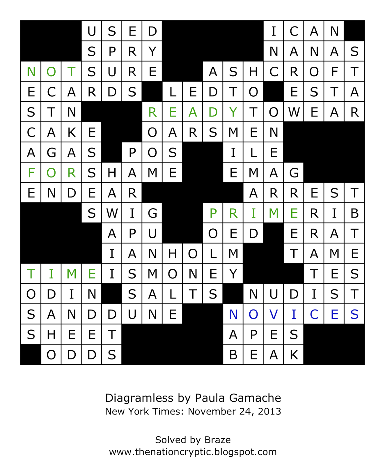 diagramless crossword