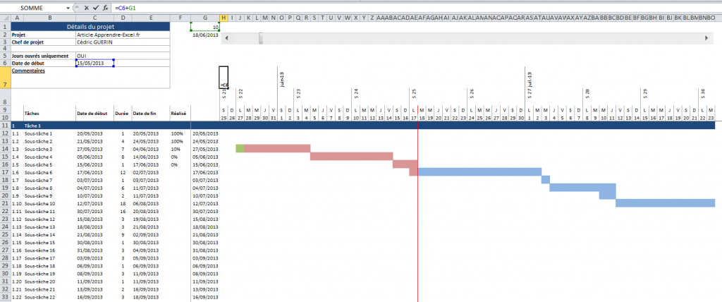 Diagramme De Gantt Excel