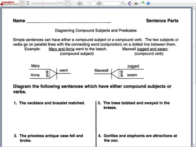 diagramming subjects and predicates