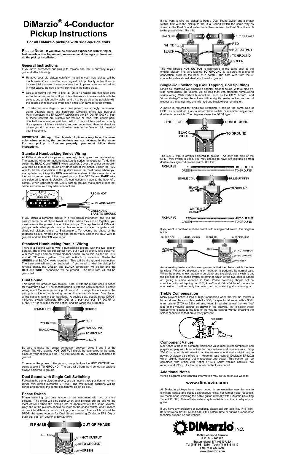 dimarzio paf pro wiring diagram