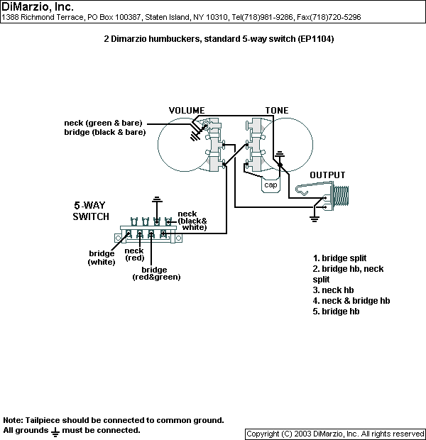 dimarzio wiring diagram hh 3 way