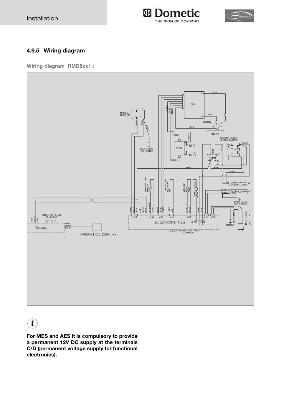 dometic 3 wire thermostat with controll kit wiring diagram