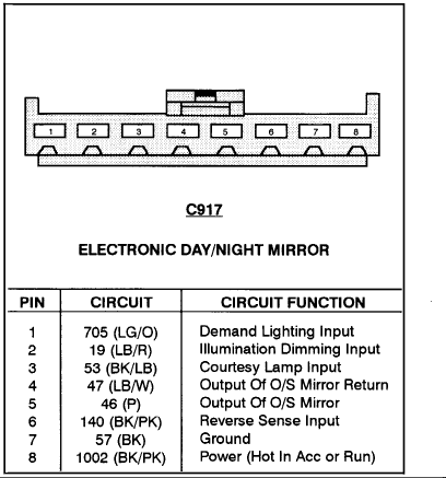 donnelly mirror wiring diagram