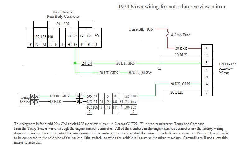 donnelly rear view mirror wiring diagram