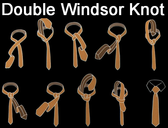 double windsor tie knot diagram
