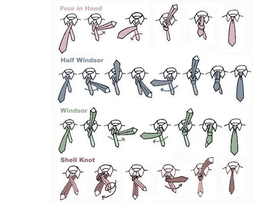 double windsor tie knot diagram