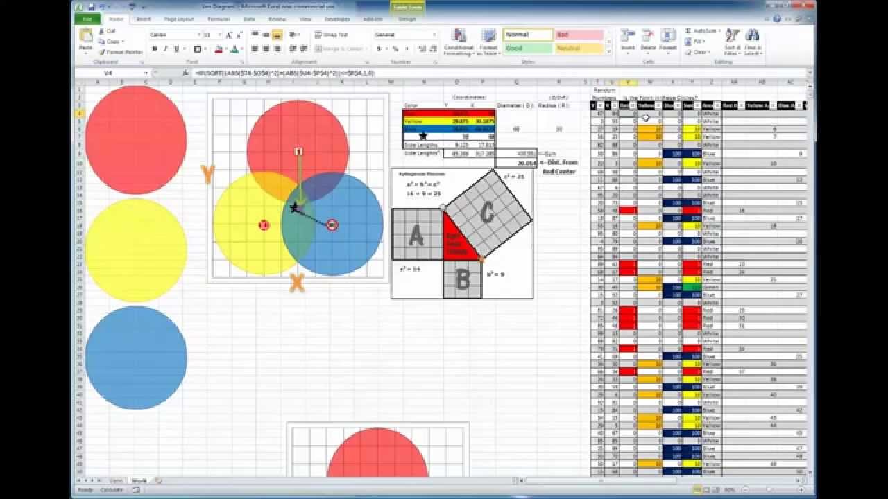 drawing venn diagrams in excel