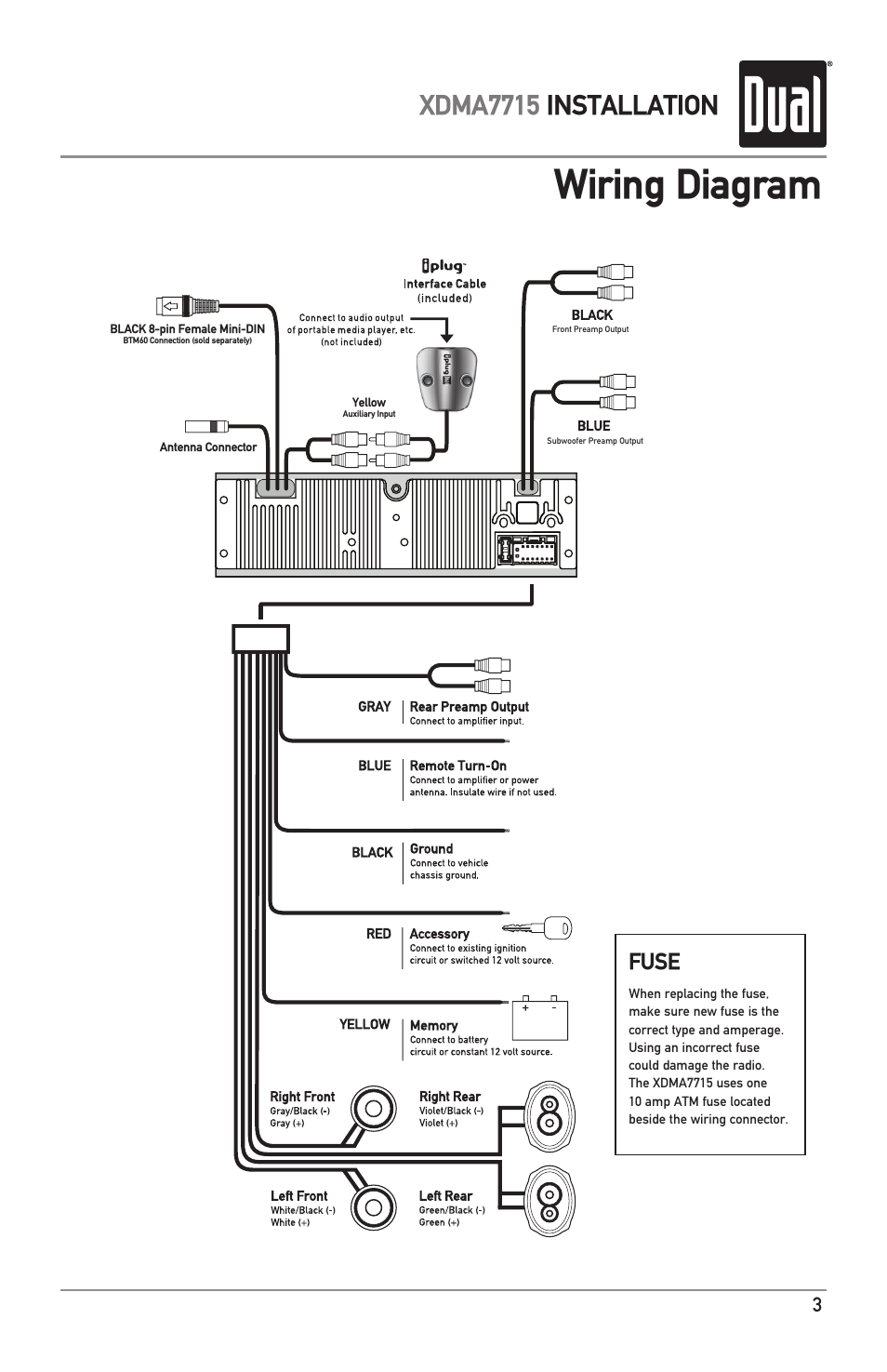 dual xd1225 wiring harness diagram