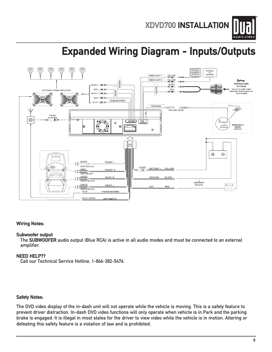 dual xdvd700 wire harness diagram