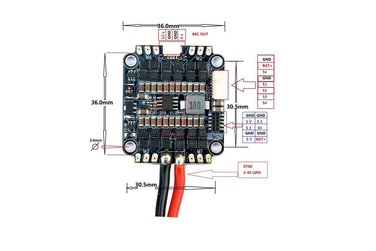 dys f4 pro v2 flight wiring diagram