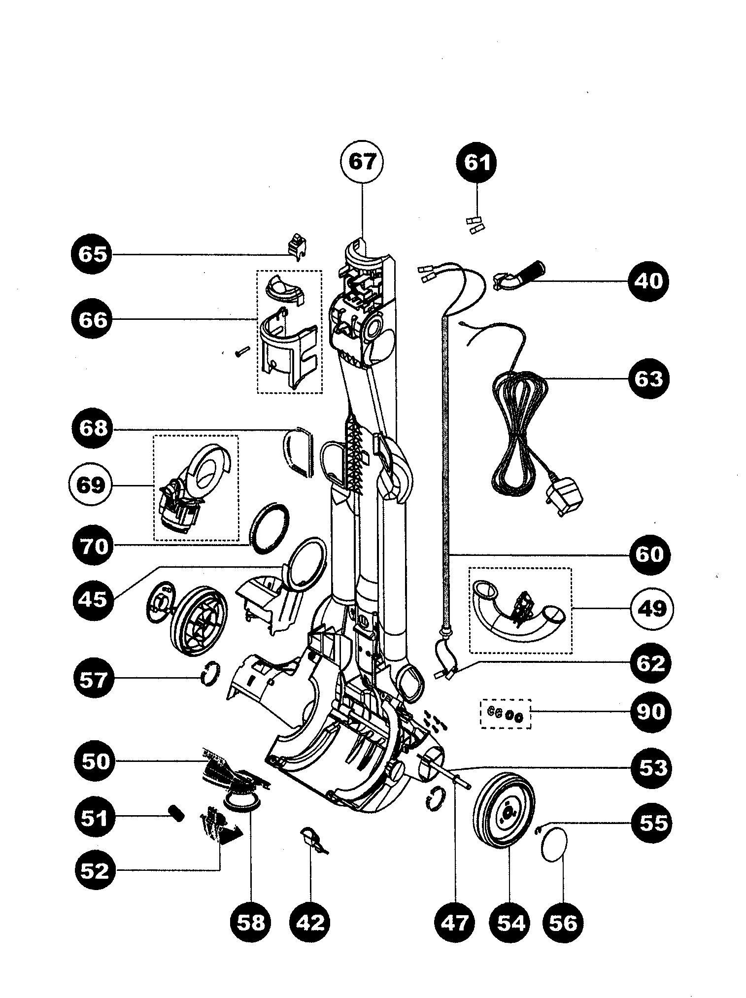 dyson dc14 animal parts diagram