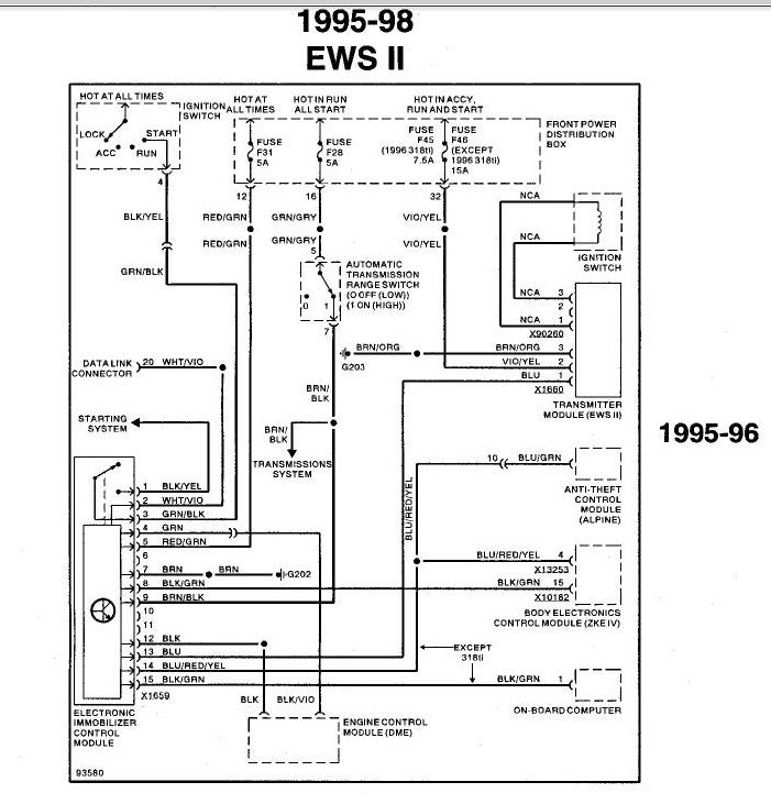 Отключить ews bmw e38