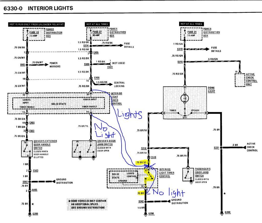 e46 interior convenience light wiring diagram